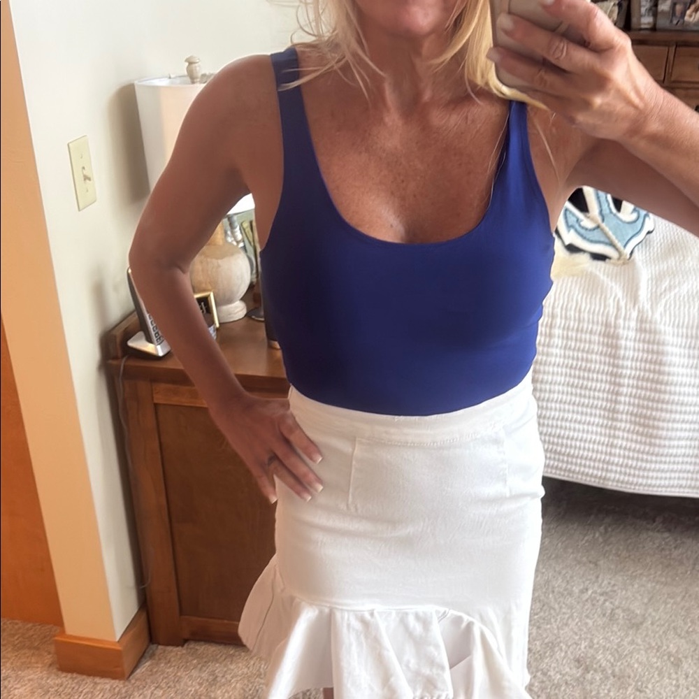 Timing Royal Blue Scoop Neck Bodysuit